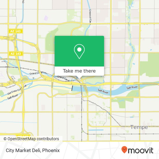 Mapa de City Market Deli, 350 W Washington St Tempe, AZ 85281