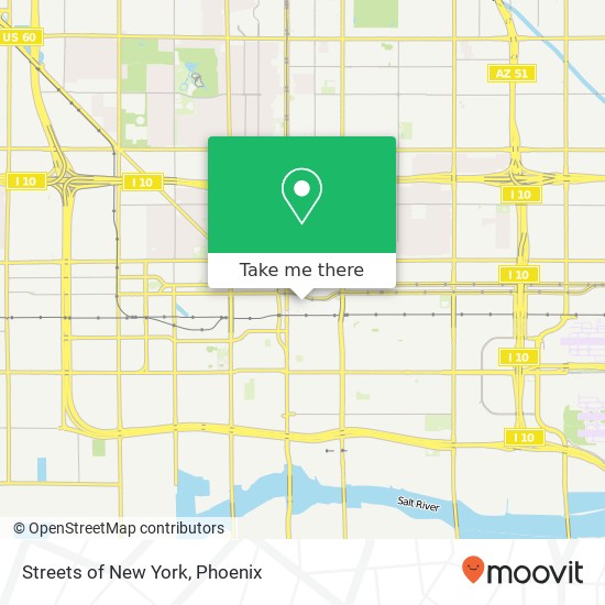 Mapa de Streets of New York, 201 E Jefferson St Phoenix, AZ 85004