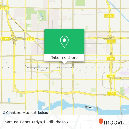 Mapa de Samurai Sams Teriyaki Grill, 201 E Jefferson St Phoenix, AZ 85004