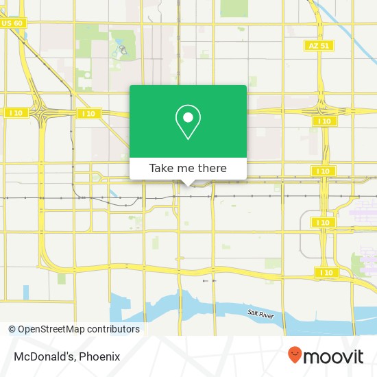 Mapa de McDonald's, 201 E Jefferson St Phoenix, AZ 85004