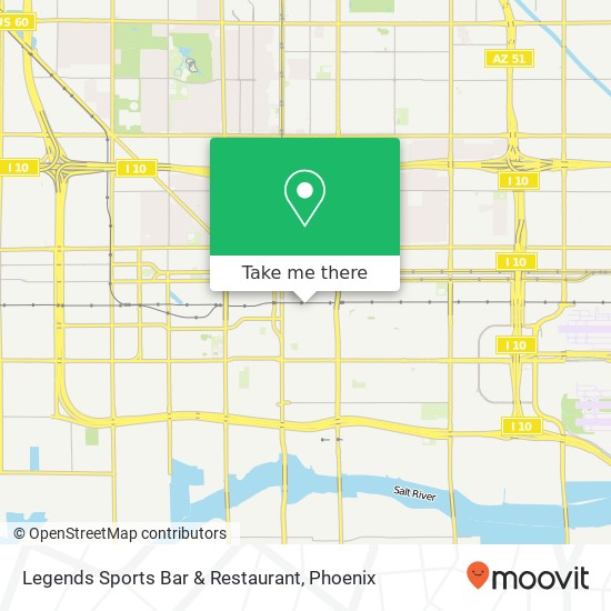 Mapa de Legends Sports Bar & Restaurant, 412 S 3rd St Phoenix, AZ 85004