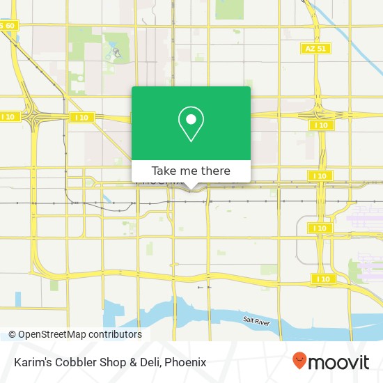 Mapa de Karim's Cobbler Shop & Deli, 333 E Jefferson St Phoenix, AZ 85004