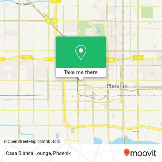 Mapa de Casa Blanca Lounge, 1801 W Van Buren St Phoenix, AZ 85007