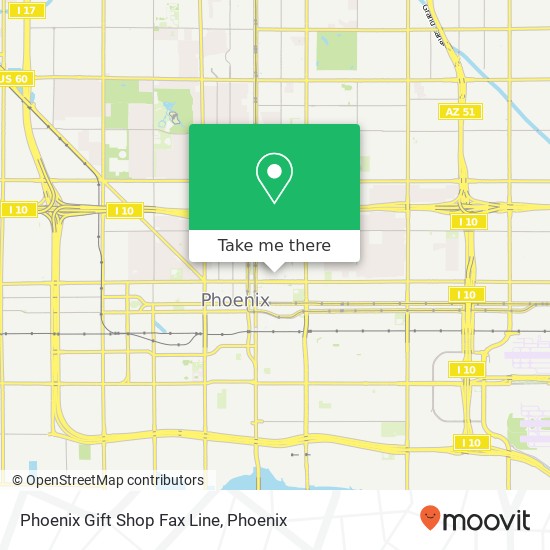 Mapa de Phoenix Gift Shop Fax Line, 340 N 3rd St Phoenix, AZ 85004