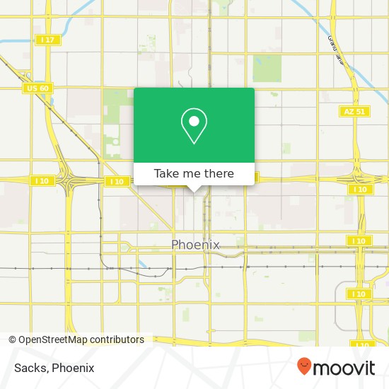 Mapa de Sacks, 1001 N 3rd Ave Phoenix, AZ 85003