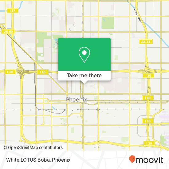 Mapa de White LOTUS Boba, 14 E Pierce St Phoenix, AZ 85004