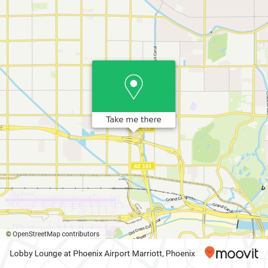 Mapa de Lobby Lounge at Phoenix Airport Marriott, 1101 N 44th St Phoenix, AZ 85008