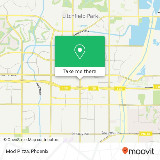 Mapa de Mod Pizza, 1380 N Litchfield Rd Goodyear, AZ 85395