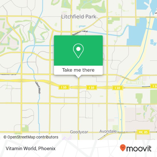 Mapa de Vitamin World, 1400 N Litchfield Rd Goodyear, AZ 85395