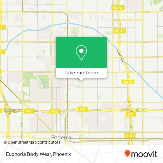 Mapa de Euphoria Body Wear, 2530 N 7th St Phoenix, AZ 85006