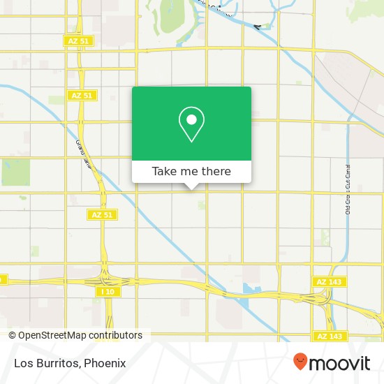 Mapa de Los Burritos, 3015 E Thomas Rd Phoenix, AZ 85016