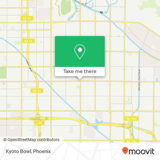 Mapa de Kyoto Bowl, 2910 N 32nd St Phoenix, AZ 85018