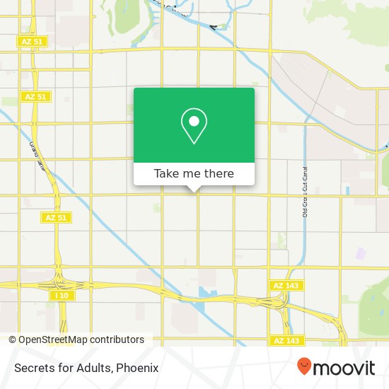 Mapa de Secrets for Adults, 3535 E Thomas Rd Phoenix, AZ 85018