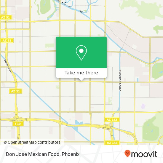 Mapa de Don Jose Mexican Food, 3734 E Thomas Rd Phoenix, AZ 85018