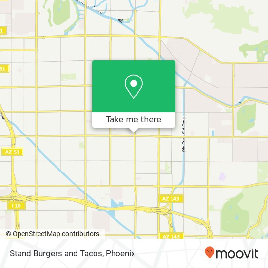 Mapa de Stand Burgers and Tacos, 2916 N 40th St Phoenix, AZ 85018