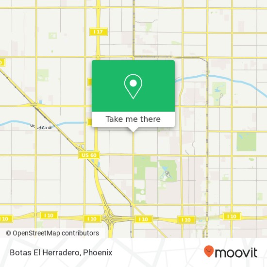 Mapa de Botas El Herradero, 3335 N 19th Ave Phoenix, AZ 85015