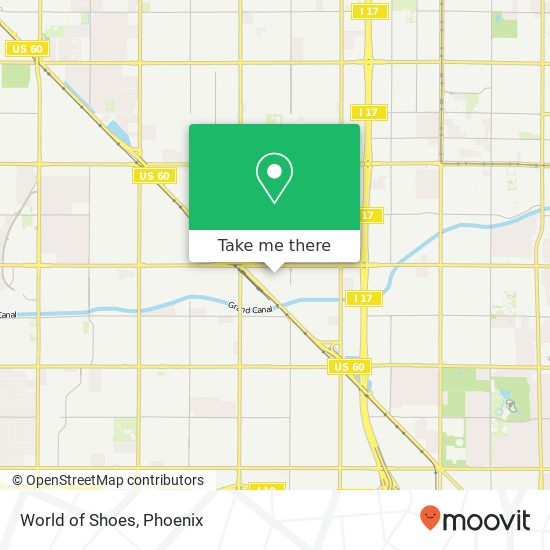 Mapa de World of Shoes, 3223 W Indian School Rd Phoenix, AZ 85017
