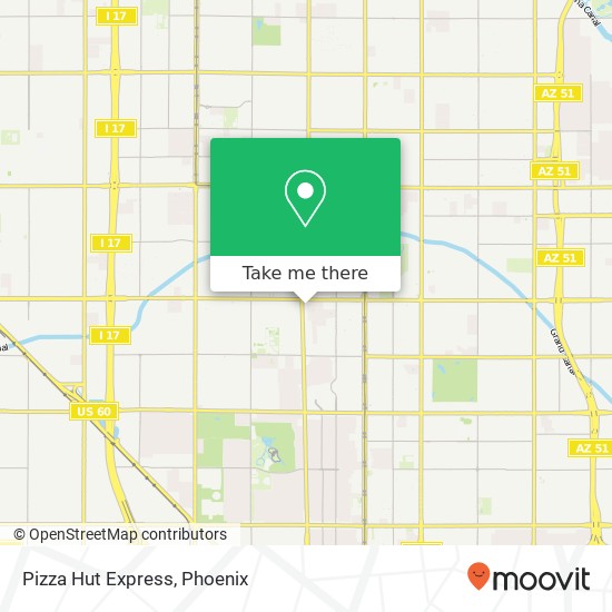 Mapa de Pizza Hut Express, 4035 N 7th Ave Phoenix, AZ 85013