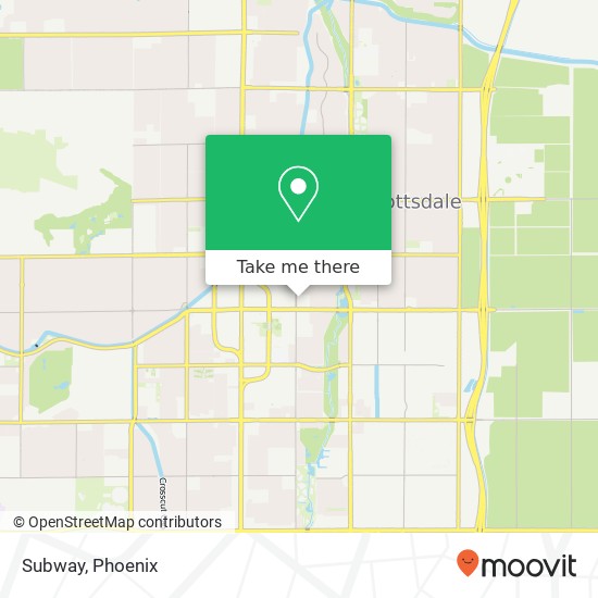 Mapa de Subway, 7620 E Indian School Rd Scottsdale, AZ 85251