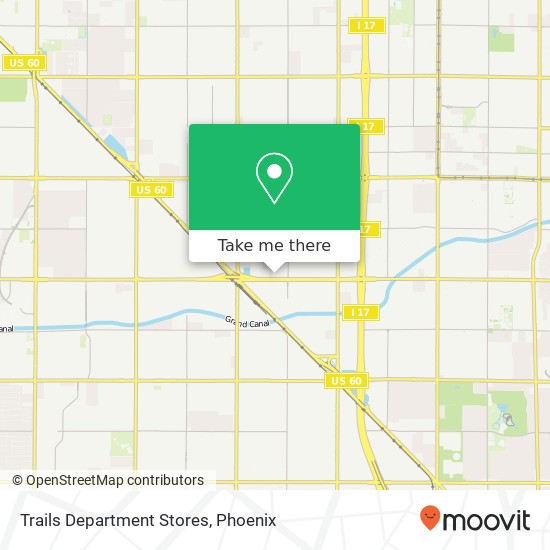 Mapa de Trails Department Stores, 4111 N 32nd Ave Phoenix, AZ 85017