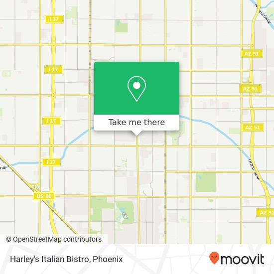 Mapa de Harley's Italian Bistro, 4221 N 7th Ave Phoenix, AZ 85013