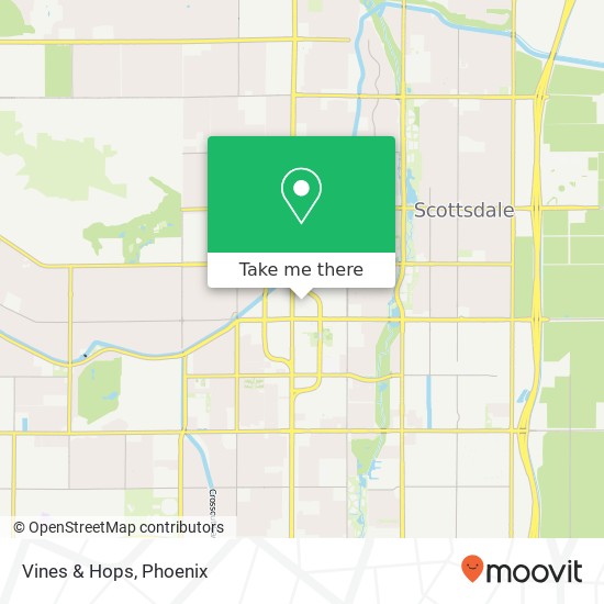 Mapa de Vines & Hops, 4216 N Brown Ave Scottsdale, AZ 85251