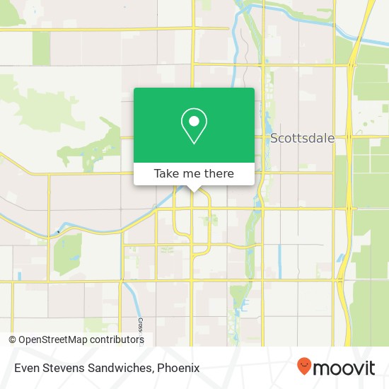 Mapa de Even Stevens Sandwiches, 7217 E 4th Ave Scottsdale, AZ 85251
