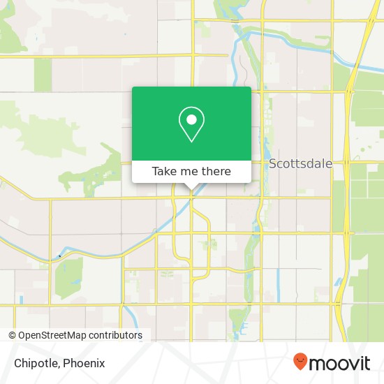 Mapa de Chipotle, 4513 N Scottsdale Rd Scottsdale, AZ 85251