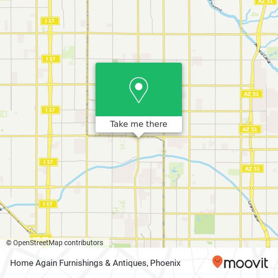 Mapa de Home Again Furnishings & Antiques, 4955 N 7th Ave Phoenix, AZ 85013