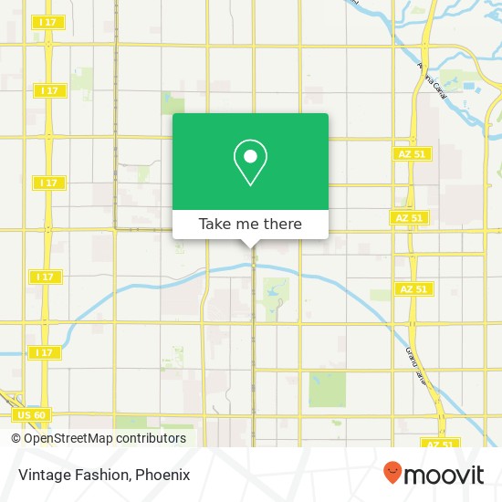 Mapa de Vintage Fashion, 4700 N Central Ave Phoenix, AZ 85012