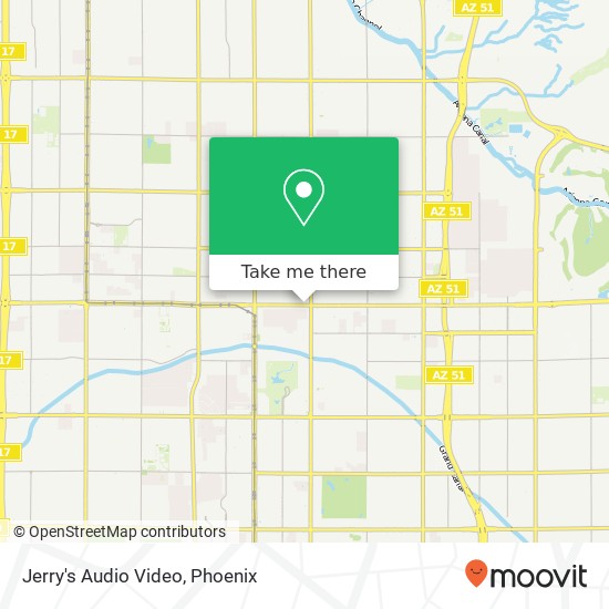 Mapa de Jerry's Audio Video, 600 E Camelback Rd Phoenix, AZ 85012