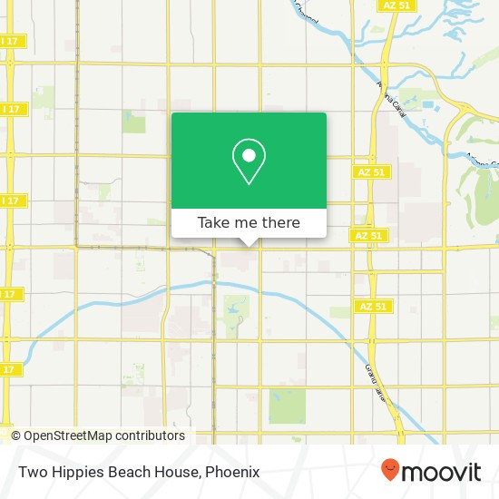 Mapa de Two Hippies Beach House, 501 E Camelback Rd Phoenix, AZ 85012