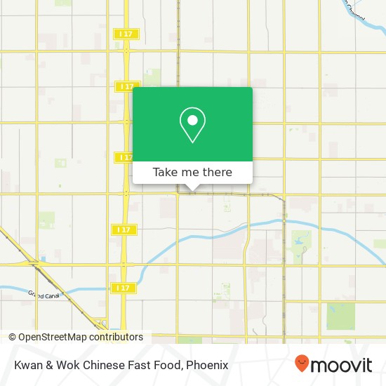 Mapa de Kwan & Wok Chinese Fast Food, 1702 W Camelback Rd Phoenix, AZ 85015