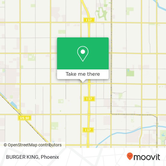 Mapa de BURGER KING, 2640 W Bethany Home Rd Phoenix, AZ 85017