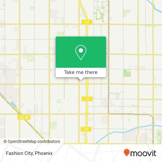 Mapa de Fashion City, 6025 N 27th Ave Phoenix, AZ 85017