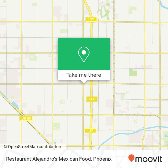 Mapa de Restaurant Alejandro's Mexican Food, 2645 W Bethany Home Rd Phoenix, AZ 85017