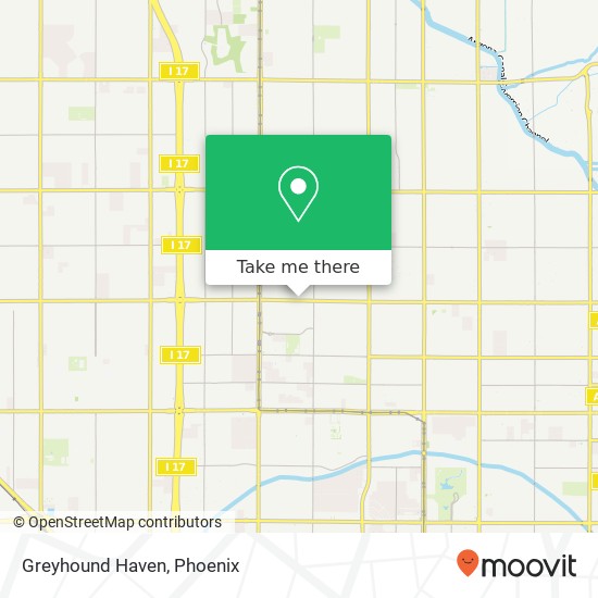 Mapa de Greyhound Haven, N 16th Ave Phoenix, AZ 85015
