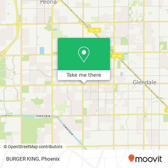 Mapa de BURGER KING, 7490 W Glendale Ave Glendale, AZ 85303