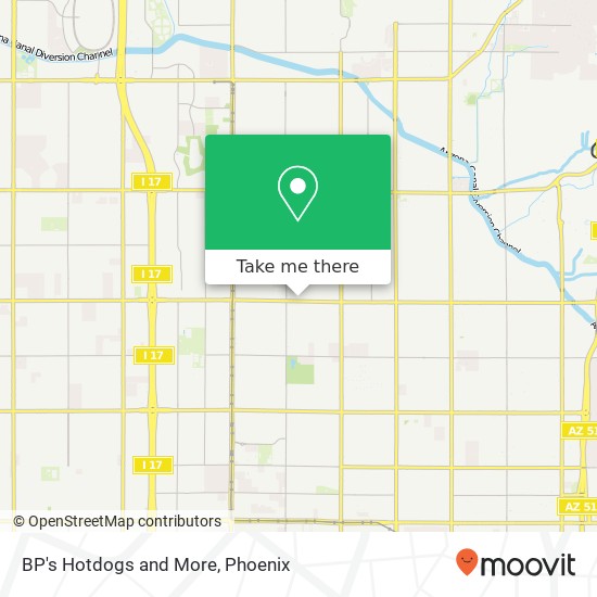 Mapa de BP's Hotdogs and More, 7007 N 14th Ave Phoenix, AZ 85021