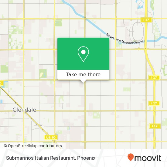 Mapa de Submarinos Italian Restaurant, 7910 N 43rd Ave Glendale, AZ 85301