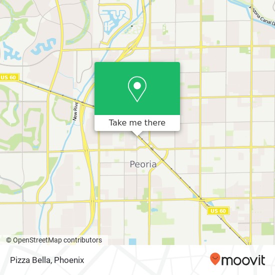 Mapa de Pizza Bella, 10875 N 85th Ave Peoria, AZ 85345
