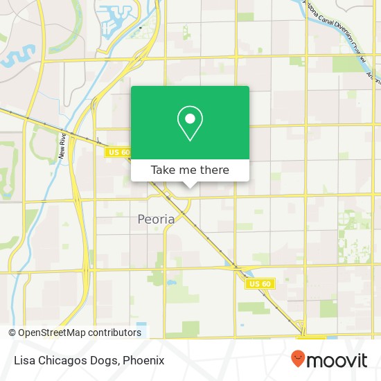 Mapa de Lisa Chicagos Dogs, 8010 W Sahuaro Dr Peoria, AZ 85345