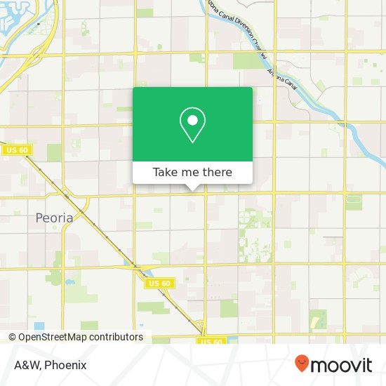 Mapa de A&W, 6830 W Peoria Ave Peoria, AZ 85345