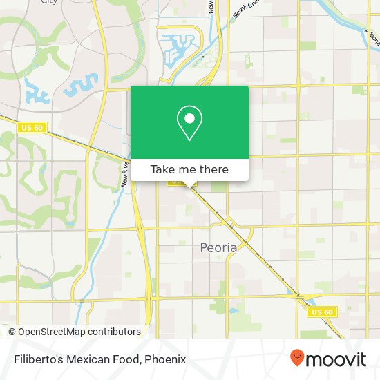 Mapa de Filiberto's Mexican Food, 8777 W Grand Ave Peoria, AZ 85345