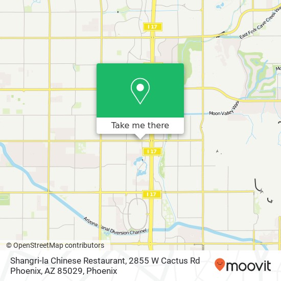 Mapa de Shangri-la Chinese Restaurant, 2855 W Cactus Rd Phoenix, AZ 85029