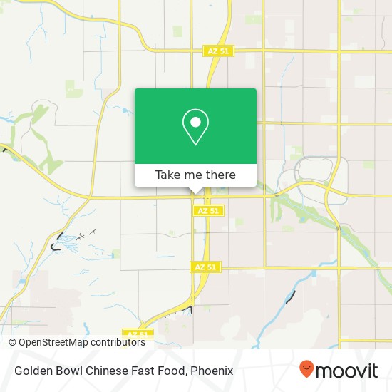 Mapa de Golden Bowl Chinese Fast Food, 3208 E Cactus Rd Phoenix, AZ 85032
