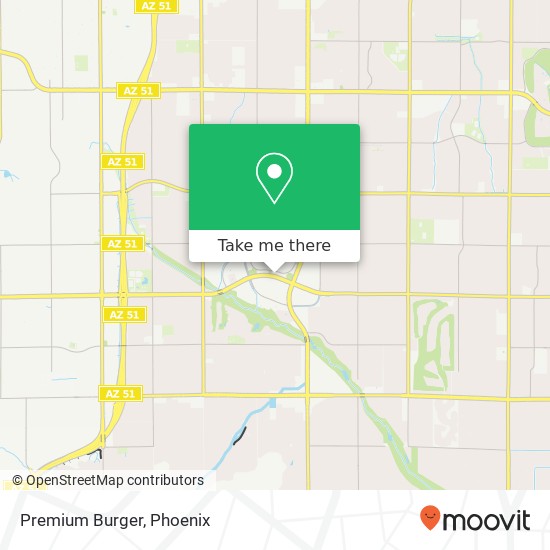 Mapa de Premium Burger, 4568 E Cactus Rd Phoenix, AZ 85032