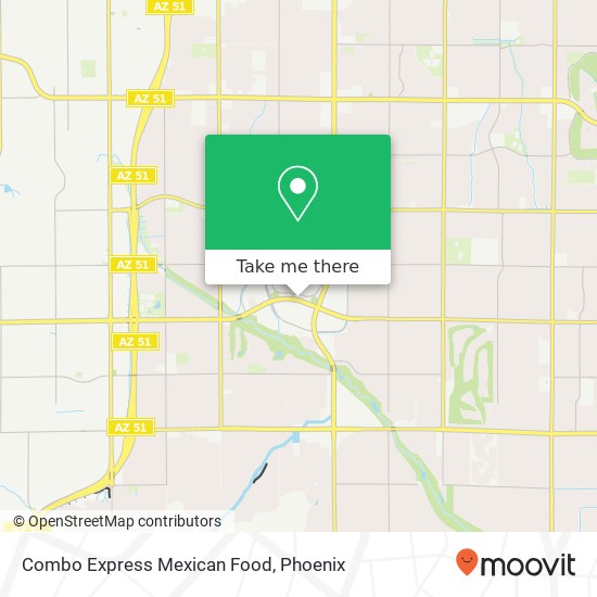 Mapa de Combo Express Mexican Food, 4568 E Cactus Rd Phoenix, AZ 85032