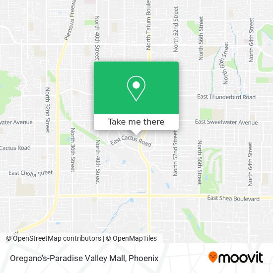 Oregano's-Paradise Valley Mall map