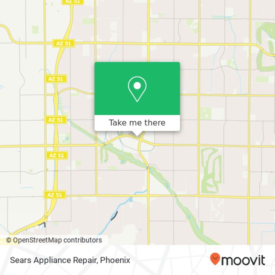 Mapa de Sears Appliance Repair, 4604 E Cactus Rd Phoenix, AZ 85032